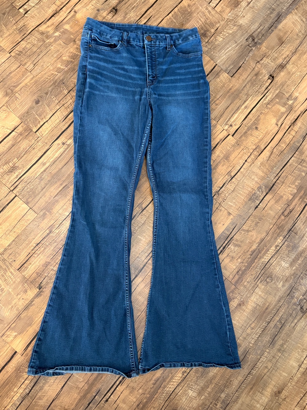 BKE High Rise Flare Jeans Denim Dark Wash Blue Womens Size W29 L33.5